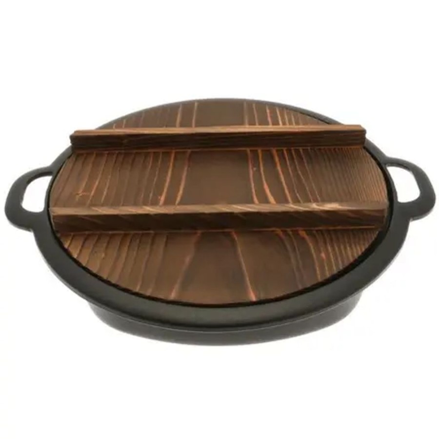 Kitchen Miya Company Cast Iron | Gyoza Pan Cast Iron With Lid