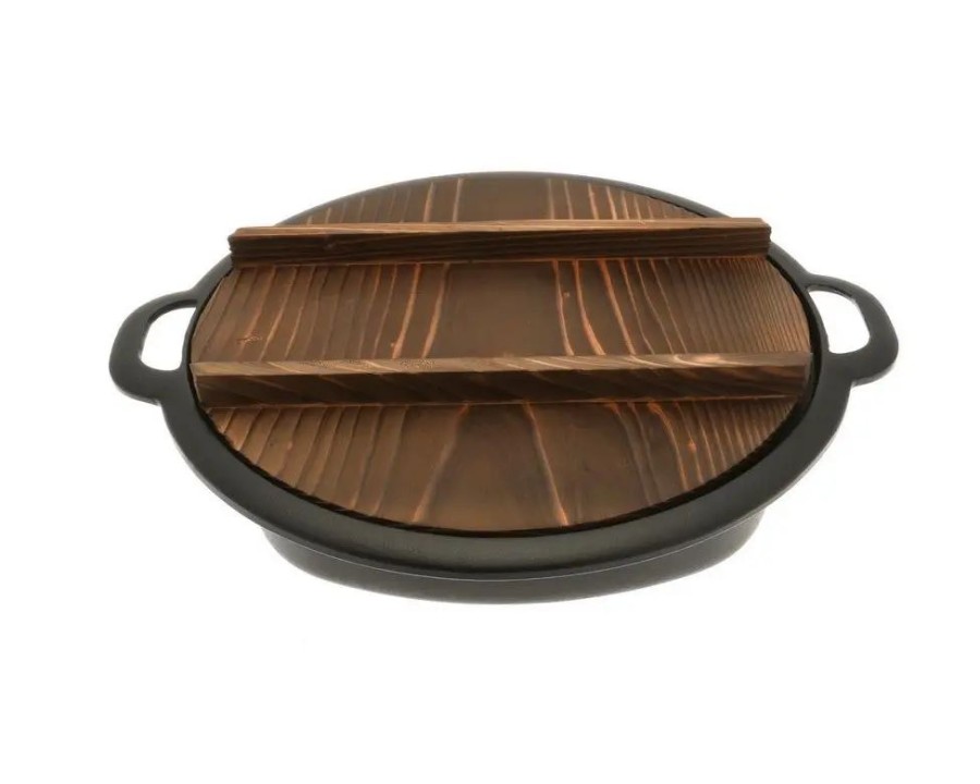 Kitchen Miya Company Cast Iron | Gyoza Pan Cast Iron With Lid