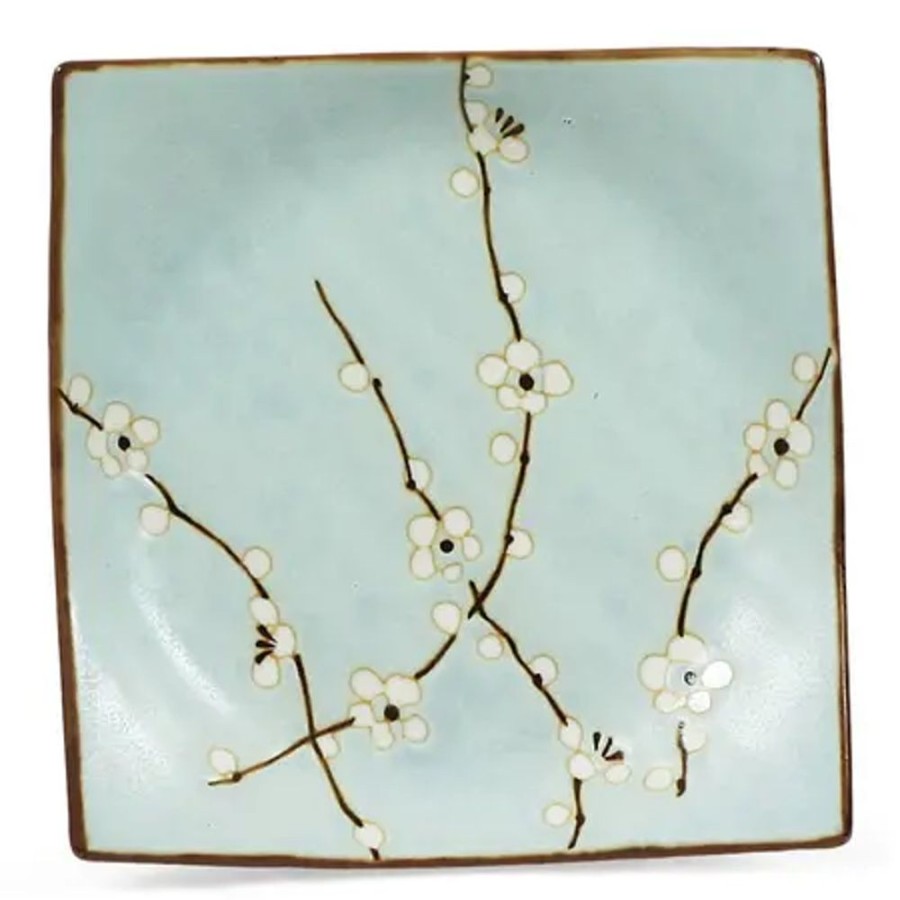 Tabletop Miya Company Medium Plates | Spring Blossoms 6.75" Sq. Plate