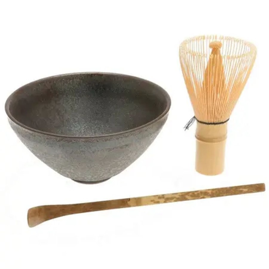 Tabletop Miya Company Matcha Bowls & Accessories | Matcha Set Natsume Black