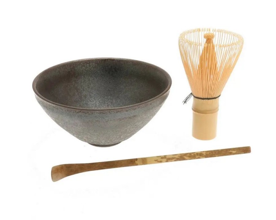 Tabletop Miya Company Matcha Bowls & Accessories | Matcha Set Natsume Black