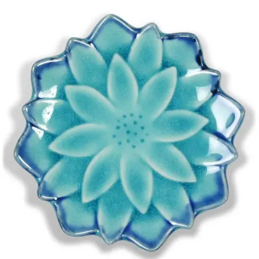 Tabletop Miya Company Small Plates | Turquoise Blue Mum 4.75" Plate
