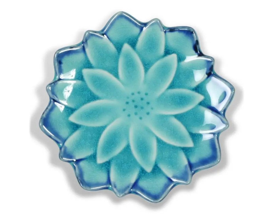 Tabletop Miya Company Small Plates | Turquoise Blue Mum 4.75" Plate