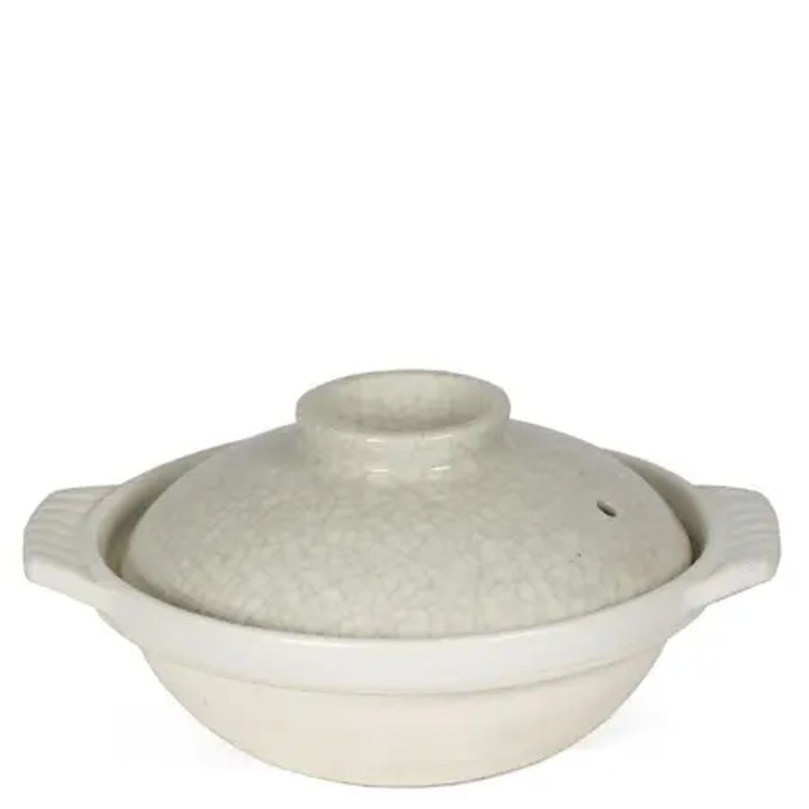 Kitchen Miya Company Donabe Casseroles | Sumi Kannyu White Donabe Casserole, 34 Oz.