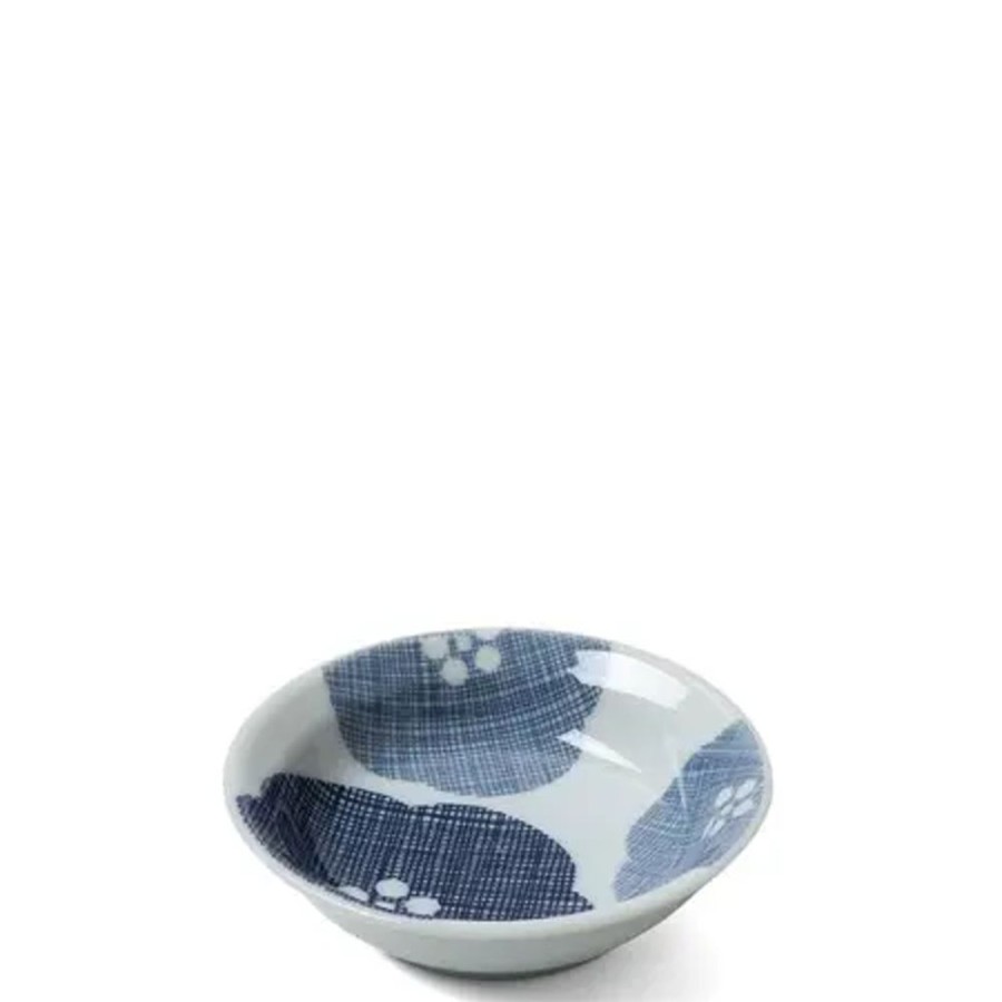Tabletop Miya Company Sauce Dishes | Blue Textile Petals Sauce Dish