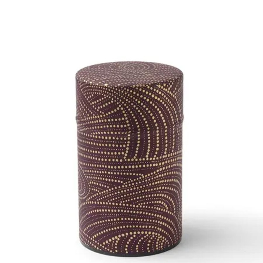 Tabletop Miya Company Teaware Accessories | Tea Canister Purple/Gold Swirl