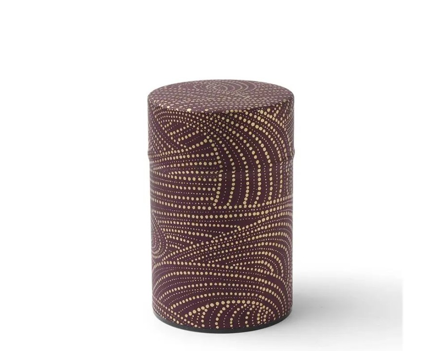 Tabletop Miya Company Teaware Accessories | Tea Canister Purple/Gold Swirl