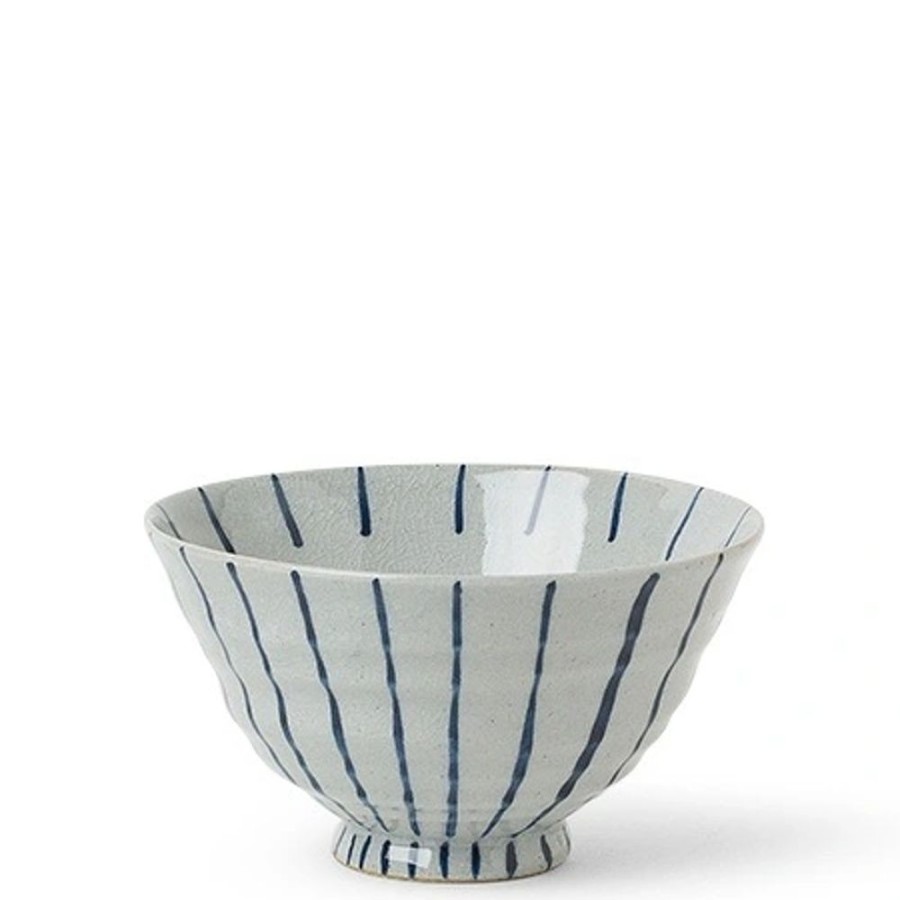 Tabletop Miya Company Rice Bowls | Gray & Blue Rice Bowl