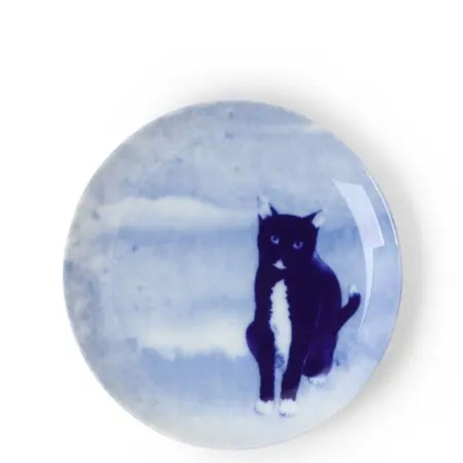 Whimsy Miya Company Plates | Blue Cat Sitting Plate