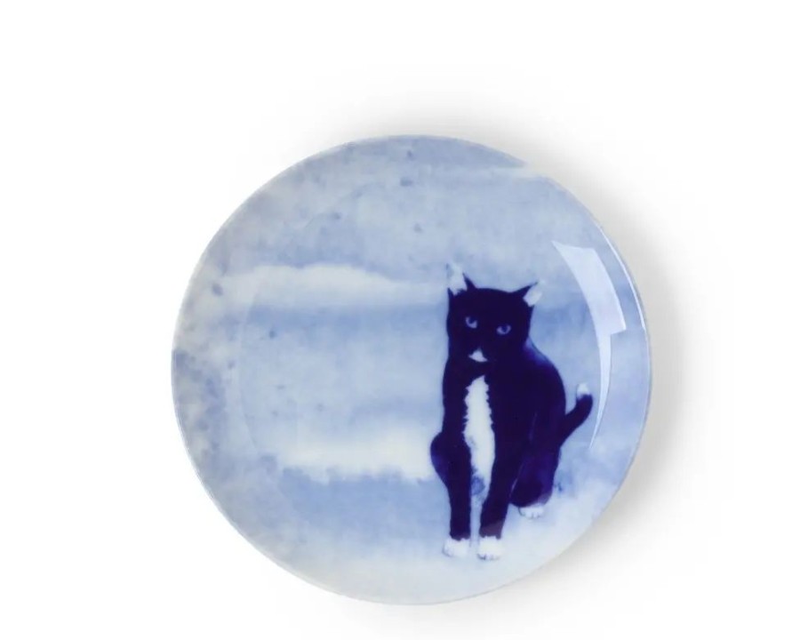 Whimsy Miya Company Plates | Blue Cat Sitting Plate