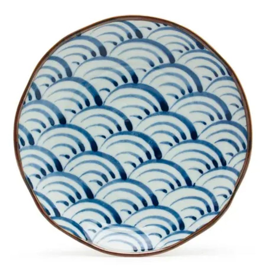 Tabletop Miya Company Large Plates | Saikai Nami Waves 9" Plate
