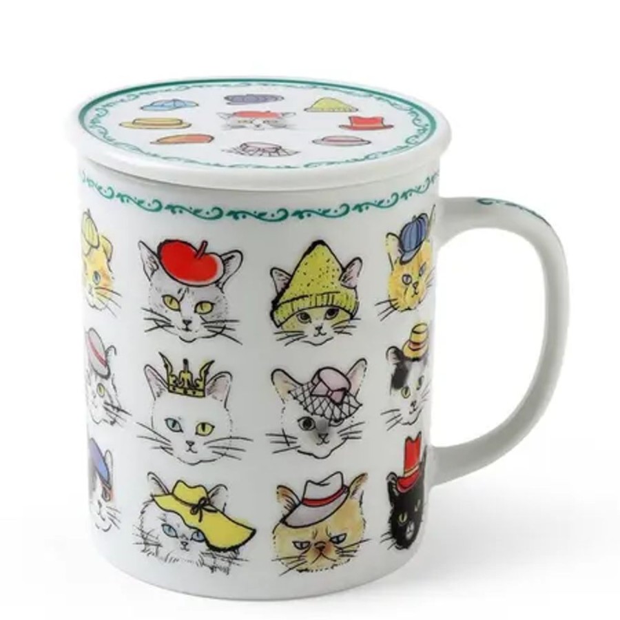 Whimsy Miya Company Cups/Mugs | Cats In Hats Mug With Lid