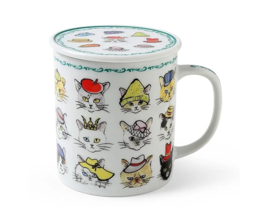 Whimsy Miya Company Cups/Mugs | Cats In Hats Mug With Lid