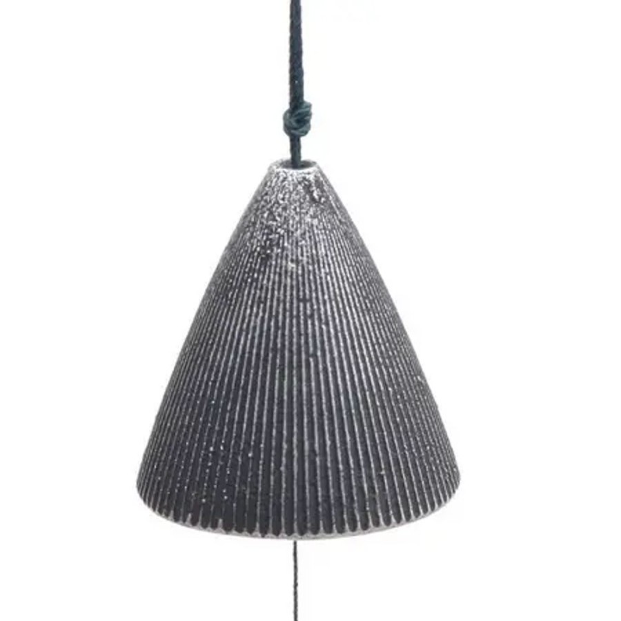 Home Miya Company Wind Chimes | Wind Chime Cone Pewter Ribbed 2"