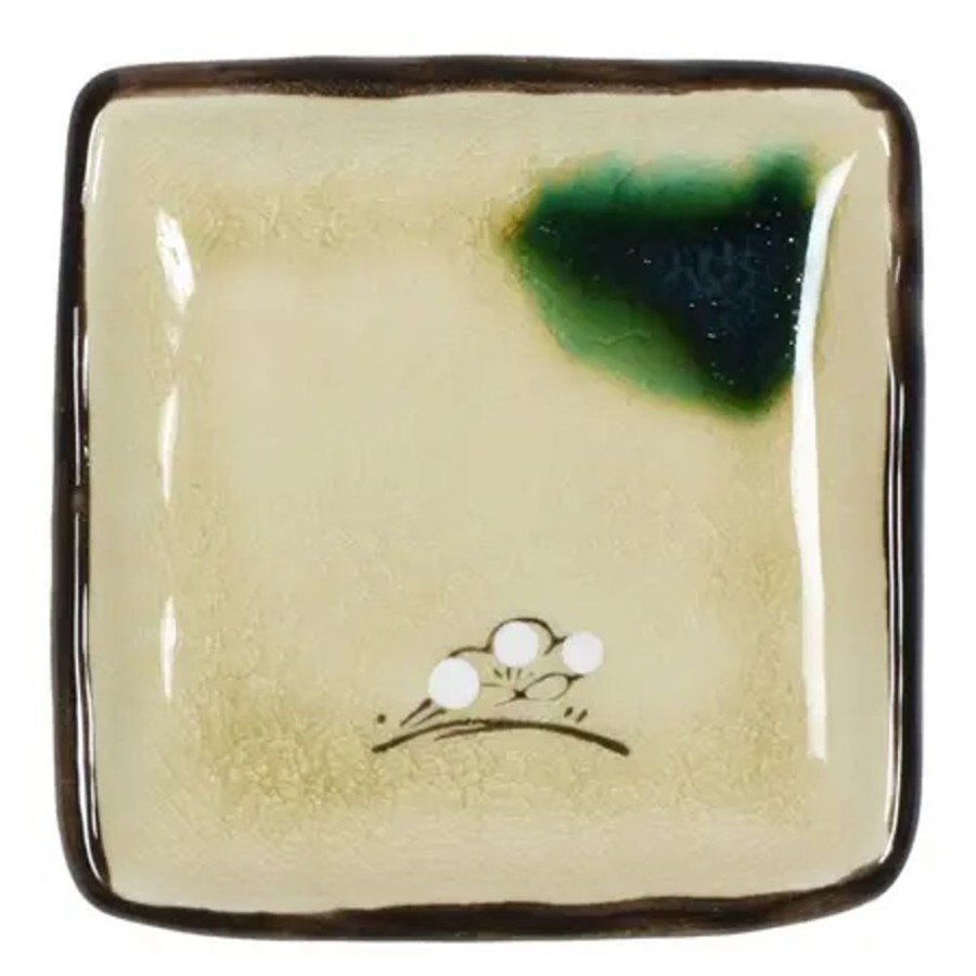 Tabletop Miya Company Small Plates | Oribe Plum 4.5" Sq. Plate