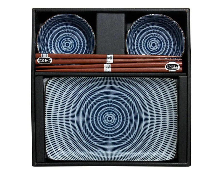 Tabletop Miya Company Plate Sets | Sendan Blue Sushi Set