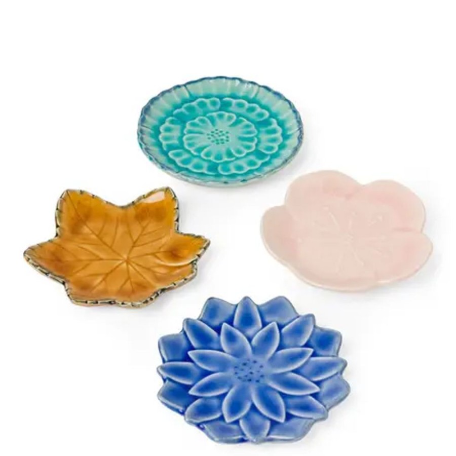 Tabletop Miya Company Plate Sets | Leaf & Flower 4.75" Plate Set
