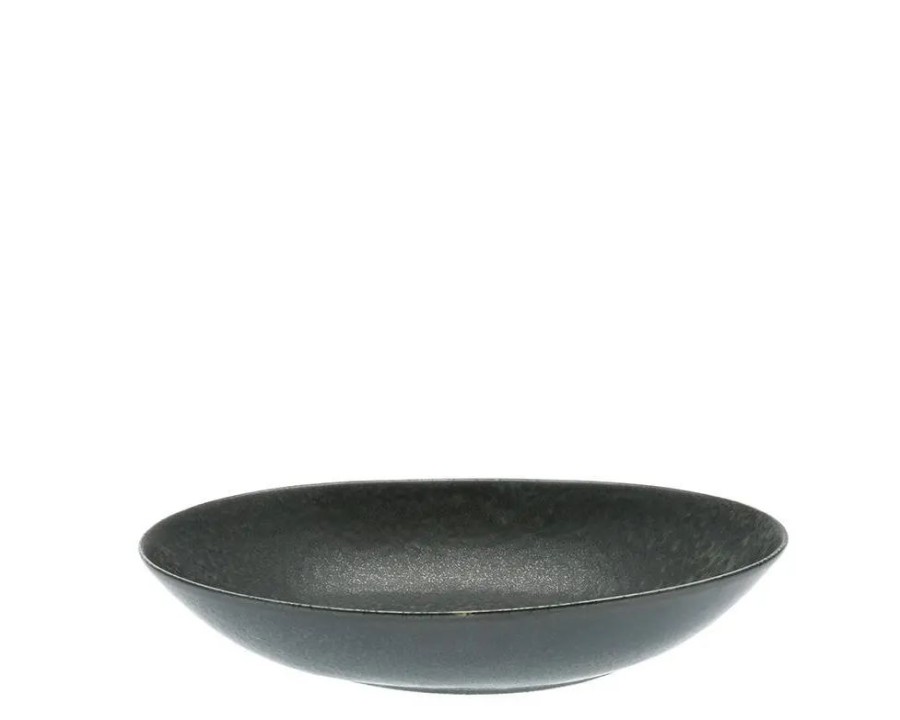 Tabletop Miya Company Serving Bowls & Plates | Black Cosmos Bowl Oval 10"