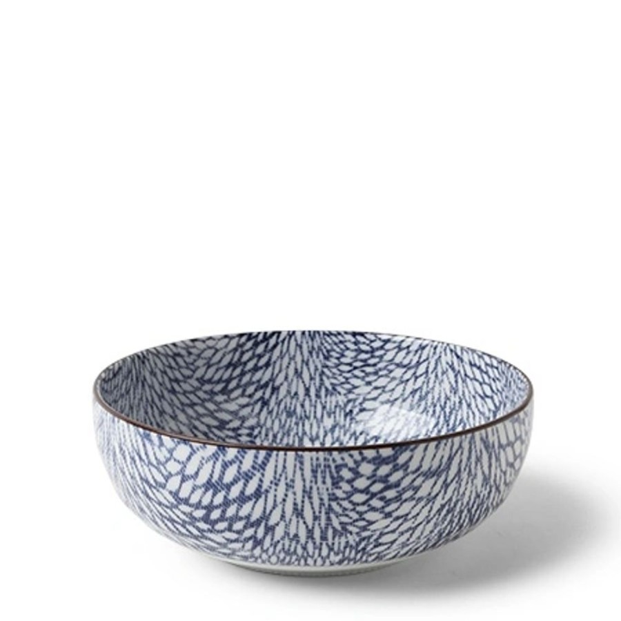 Tabletop Miya Company Shallow Bowls | Aizome Mums 7" Bowl