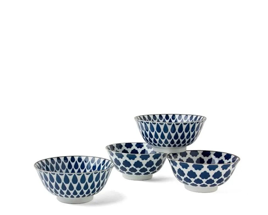 Tabletop Miya Company Bowl Sets | Blue & White 6" Bowl Set