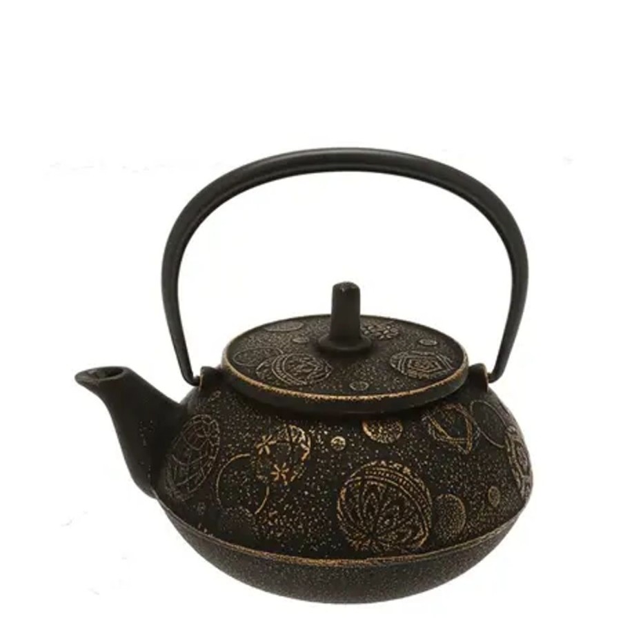 Tabletop Miya Company Teapots - Cast Iron | Teapot Cast Iron Gold Black Mari