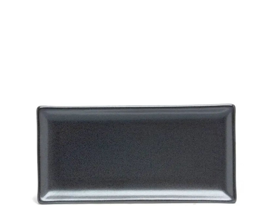 Tabletop Miya Company Medium Plates | Iron Glaze 8.75" X 5" Plate