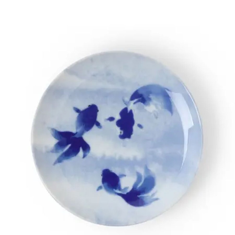 Whimsy Miya Company Plates | Blue Fish Swimming Plate