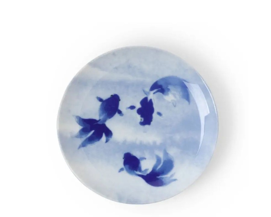 Whimsy Miya Company Plates | Blue Fish Swimming Plate