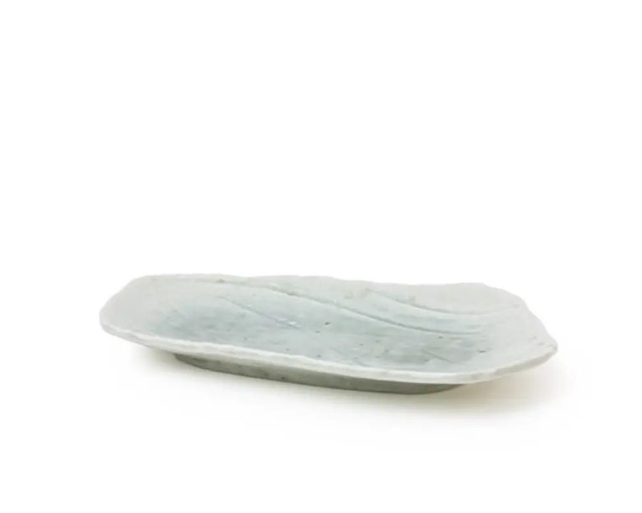 Tabletop Miya Company Large Plates | Coral Blue Rectangular Plate