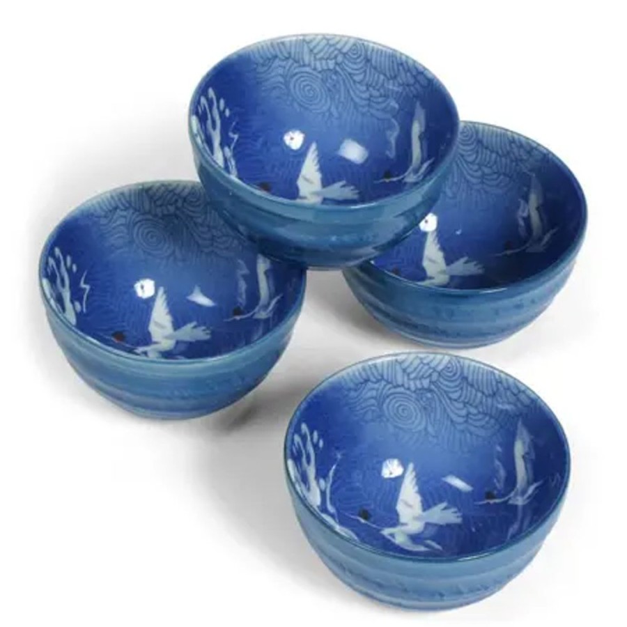 Tabletop Miya Company Bowl Sets | Blue Cranes 5.25" Bowl Set