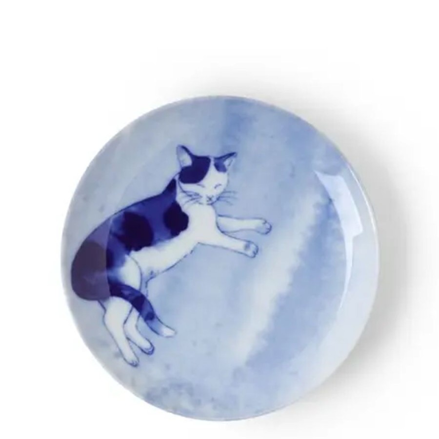 Whimsy Miya Company Plates | Blue Cat Relaxing Plate