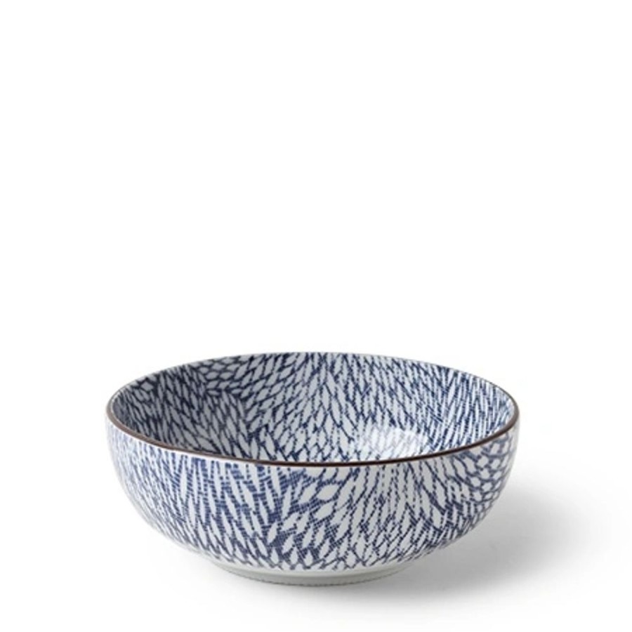 Tabletop Miya Company Shallow Bowls | Aizome Mums 6" Bowl