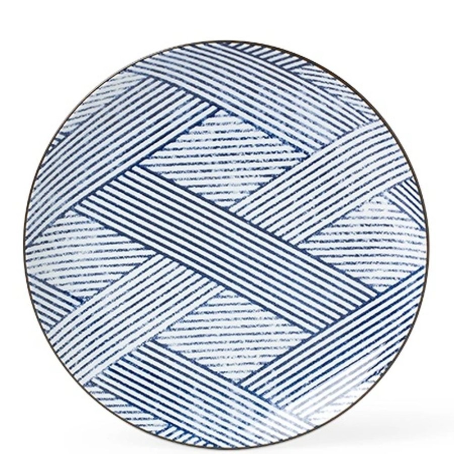 Tabletop Miya Company Large Plates | Aizome Shima 10" Plate