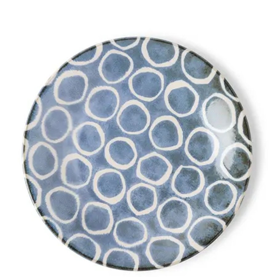 Tabletop Miya Company Large Plates | Rustic White Circles 11" Plate