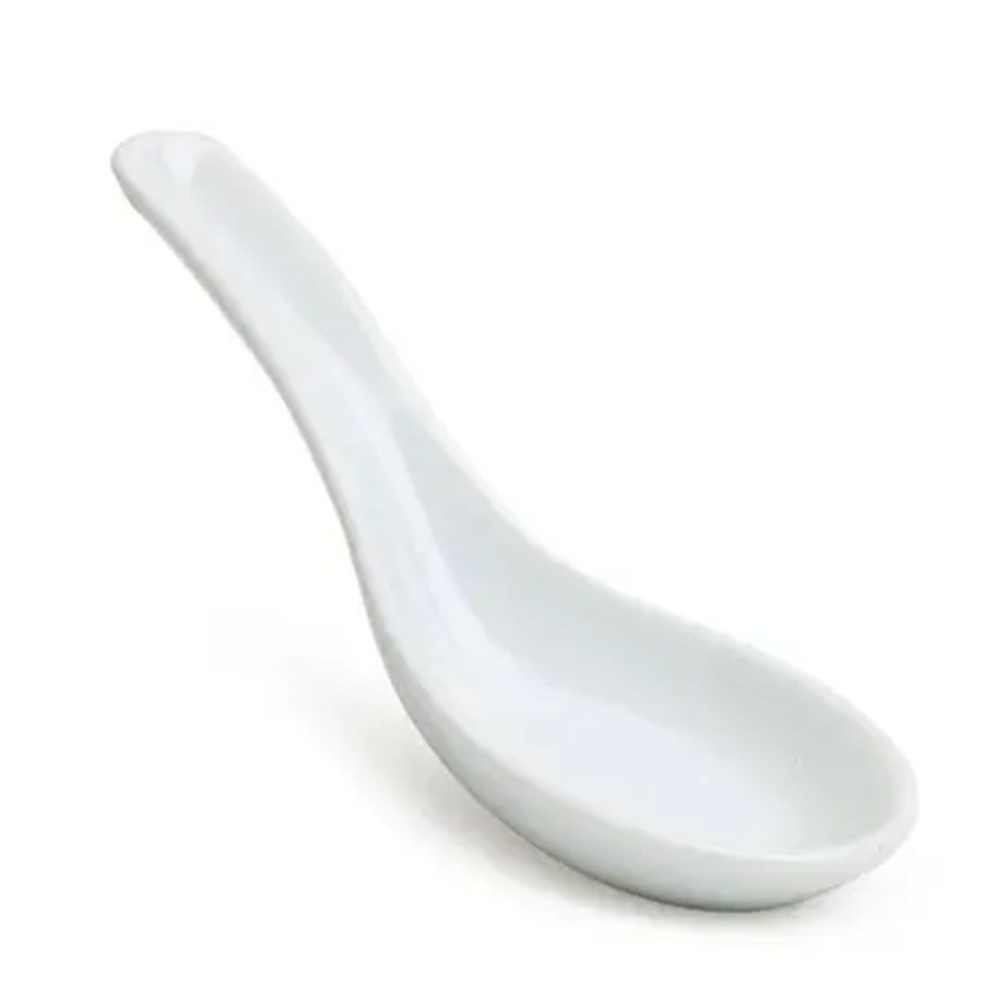 Tabletop Miya Company Soup Spoons | White Porcelain Soup Spoon