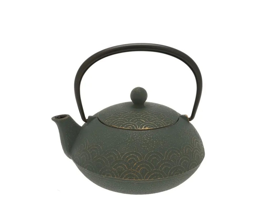 Tabletop Miya Company Teapots - Cast Iron | Teapot Cast Iron Bronze Waves