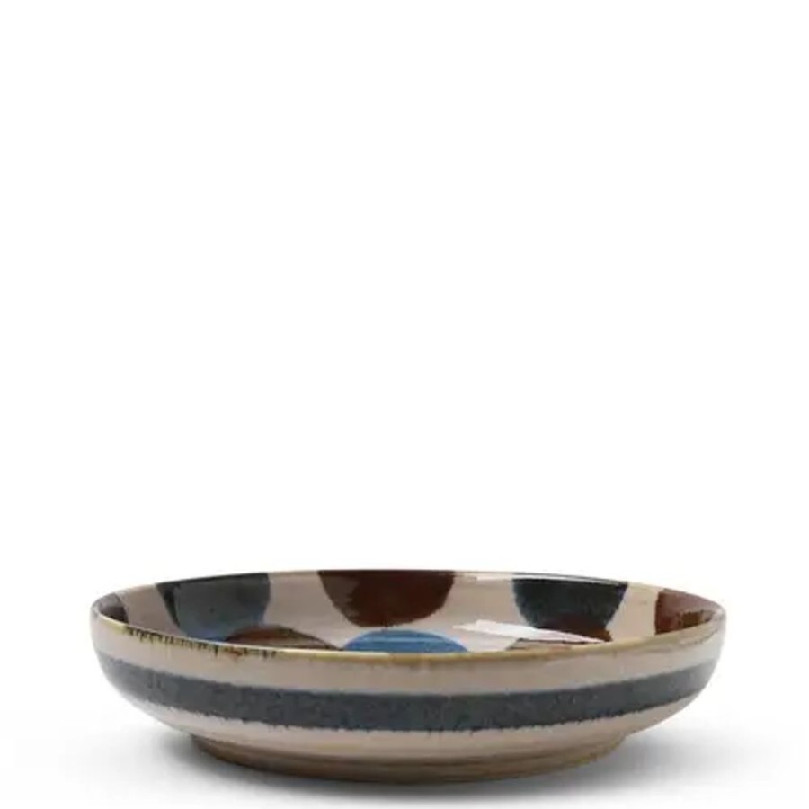 Tabletop Miya Company Shallow Bowls | Rustic Dots 7.75" Shallow Bowl