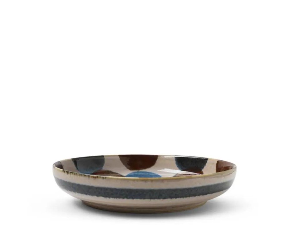 Tabletop Miya Company Shallow Bowls | Rustic Dots 7.75" Shallow Bowl