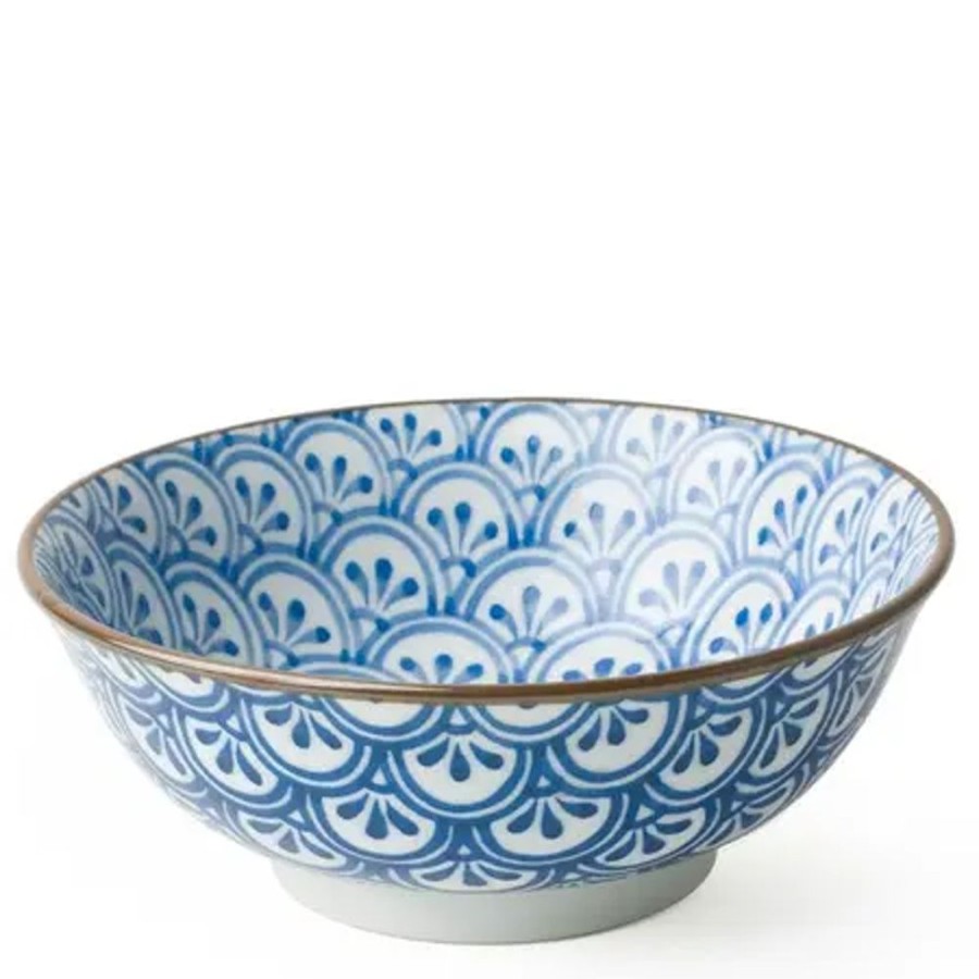 Tabletop Miya Company Ramen Bowls | Monyou 7.5" Hana-Seigaiha Bowl