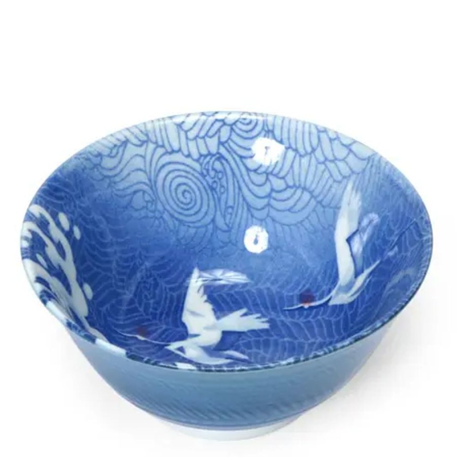 Tabletop Miya Company Medium Bowls | Blue Cranes 6" Bowl