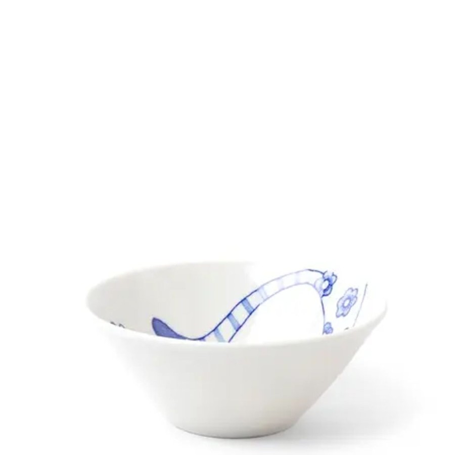 Whimsy Miya Company Bowls | Blue & White Cat 4.5" Rice Bowl