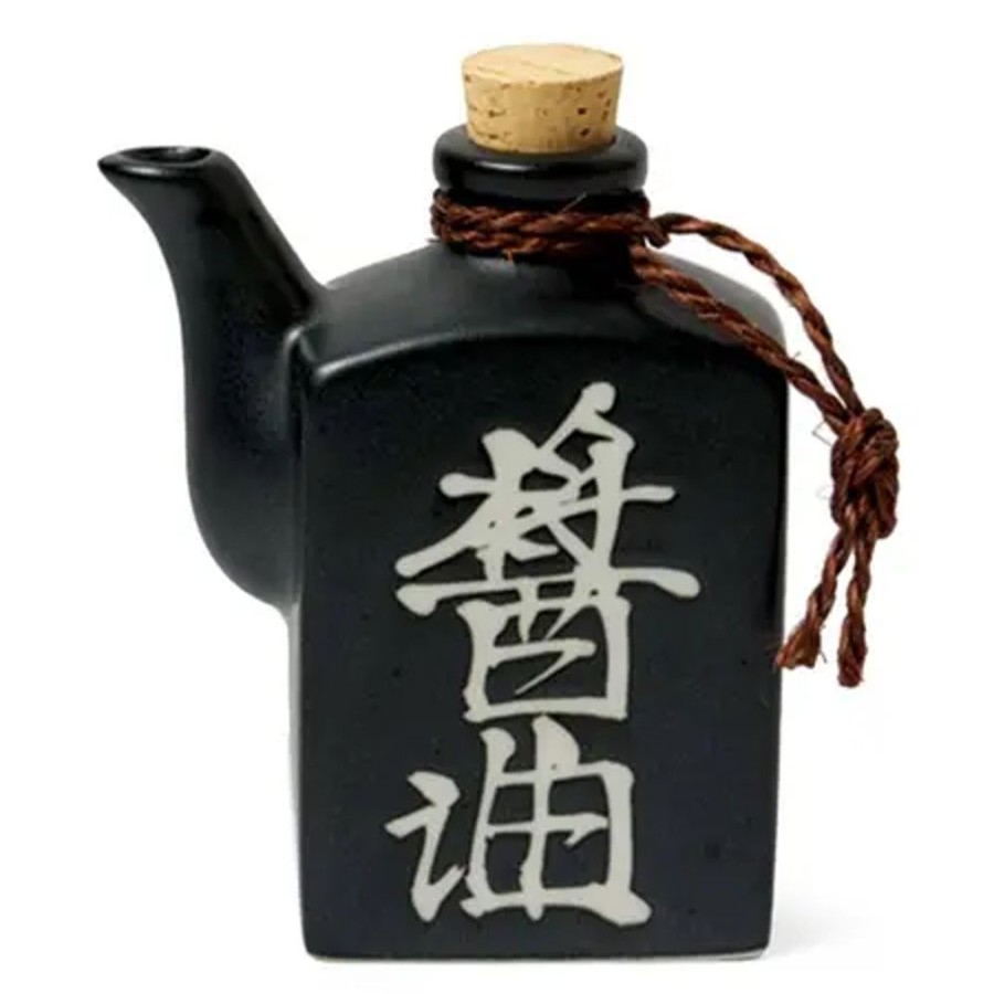 Tabletop Miya Company Sauce Pots | Shoyu 6 Oz. Sauce Pot With Cork - Black Matte