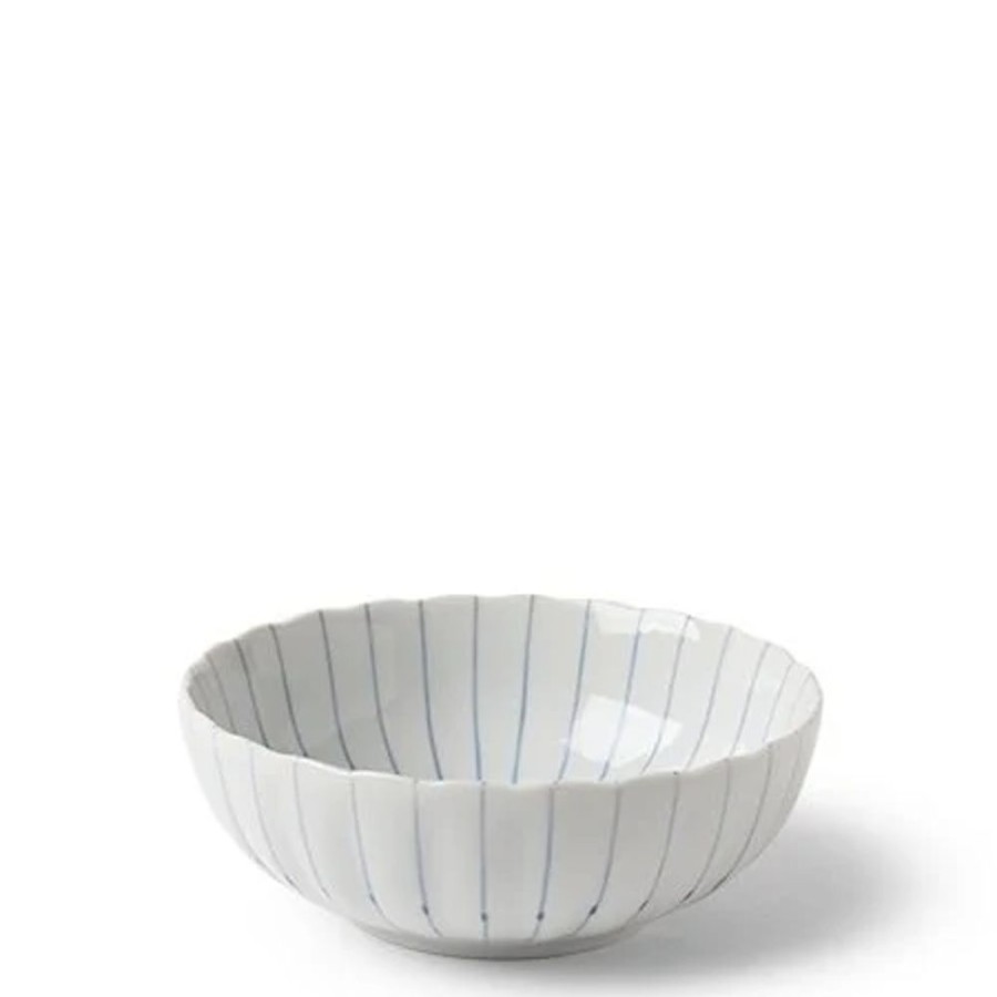 Tabletop Miya Company Shallow Bowls | Kasa Lines 5.5" Bowl