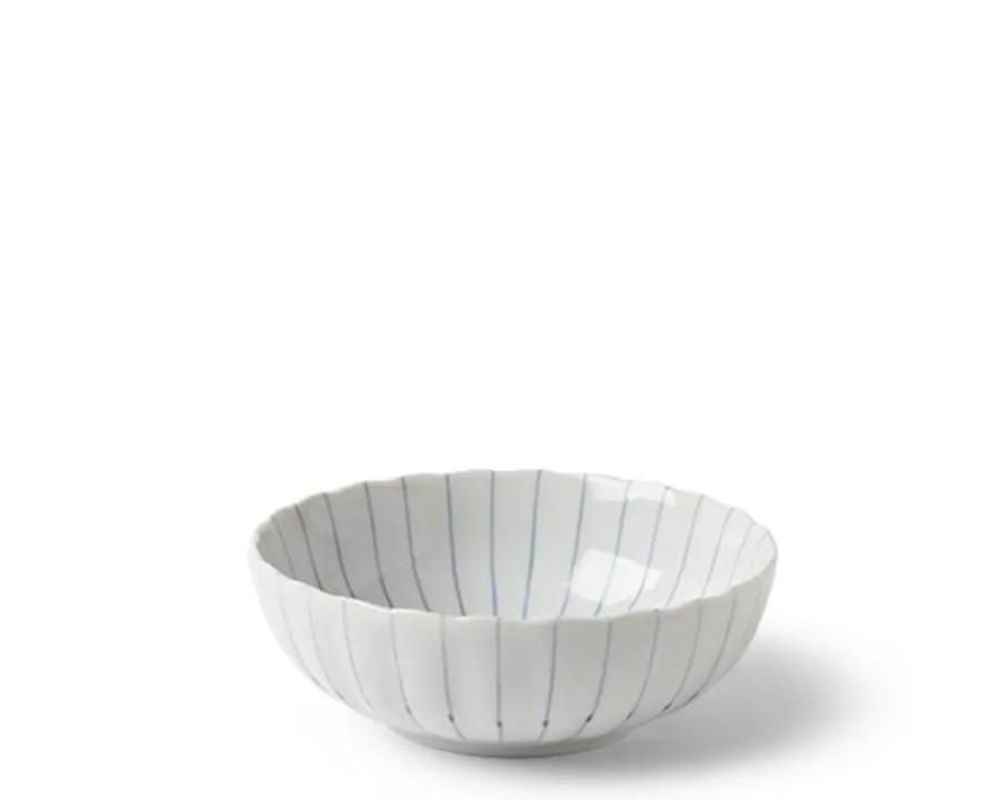 Tabletop Miya Company Shallow Bowls | Kasa Lines 5.5" Bowl