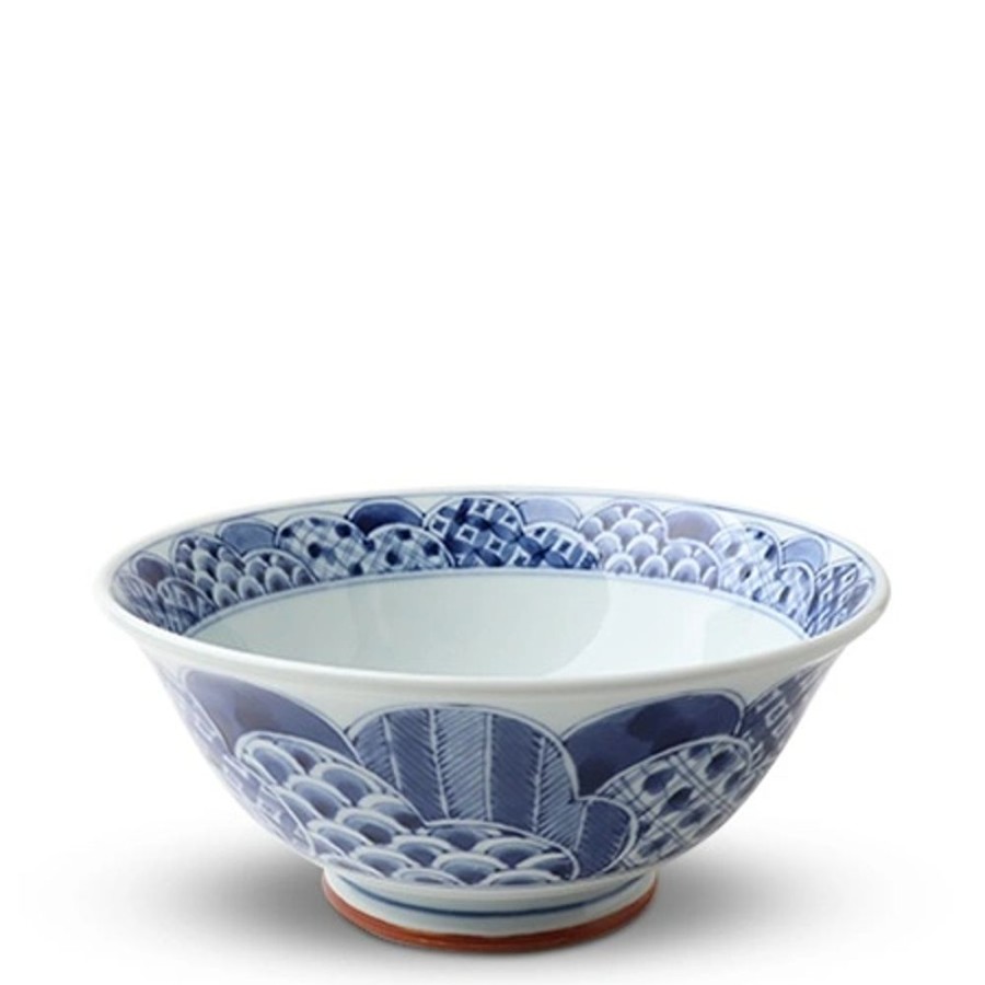 Tabletop Miya Company Ramen Bowls | Blue & White Patterns 7.5" Noodle Bowl