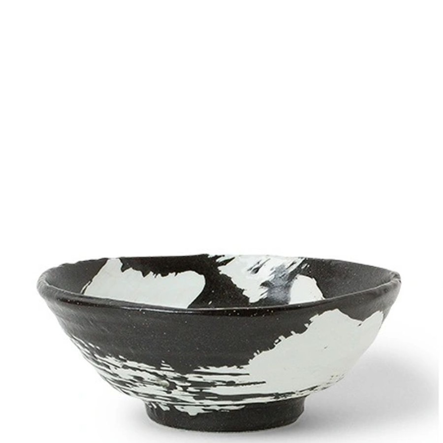 Tabletop Miya Company Ramen Bowls | White Brush Stroke 8" Bowl