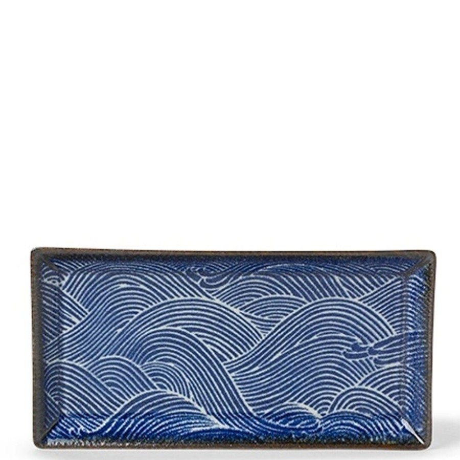 Tabletop Miya Company Medium Plates | Aranami Wave Rectangle Plate