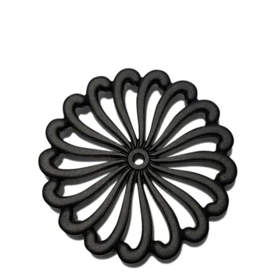 Tabletop Miya Company Teaware Accessories | Cast Iron Trivet Mum Black 8.25"