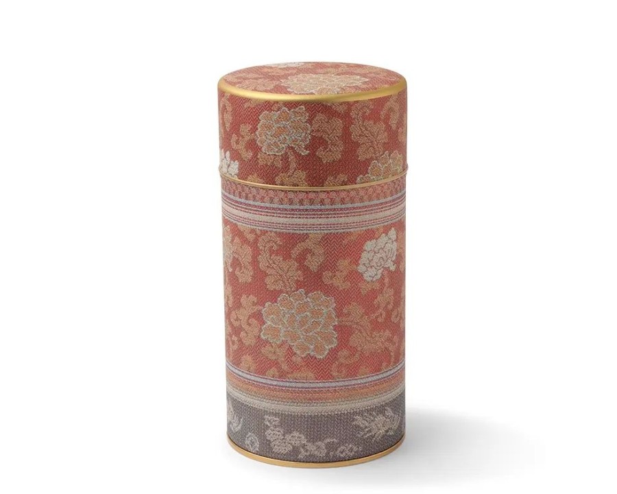 Tabletop Miya Company Teaware Accessories | Tea Canister Brocade Peony Red