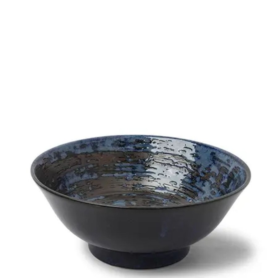 Tabletop Miya Company Serving Bowls & Plates | Blue Black Swirl 8.25" Bowl